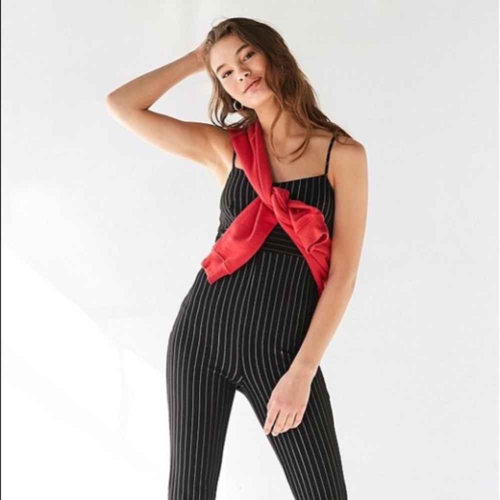Urban Outfitters Sweetheart Pinstripe Jumpsuit